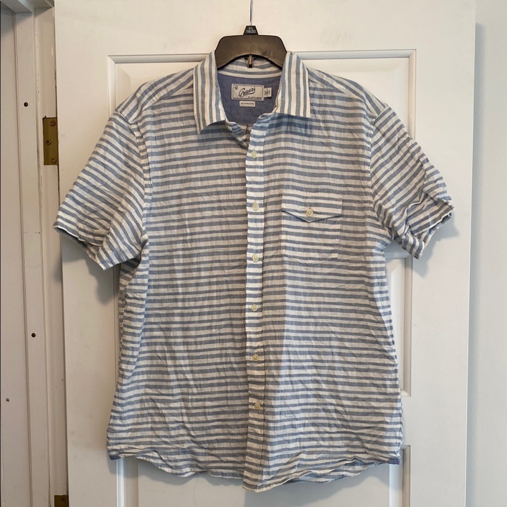 Striped Blue and White button down Shirt